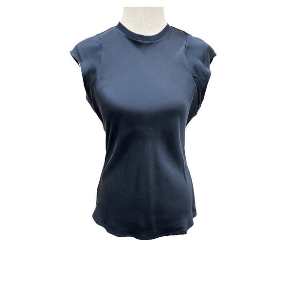 NEW FRAME women's bias silk muscle top in navy - Picture 1 of 2